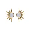 Charlotte's Web Jewellery Women's Total Eclipse Gold Vermeil Statement Stud Earrings - Moonstone In Gold