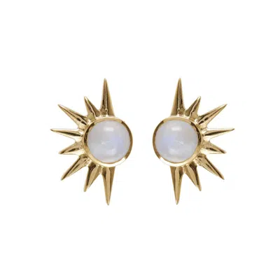 Charlotte's Web Jewellery Women's Total Eclipse Gold Vermeil Statement Stud Earrings - Moonstone