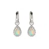 Charlotte's Web Jewellery Women's White / Silver October Birthstone Sterling Silver Huggie Hoops - Opal