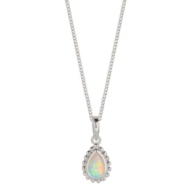 Charlotte's Web Jewellery Women's White / Silver October Birthstone Sterling Silver Necklace - Opal