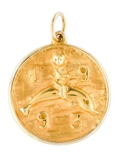 Pre-owned Charm 10k '1993' Pendant , 1" In Multi