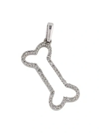 Pre-owned Charm 10k Diamond Bone  In Multi