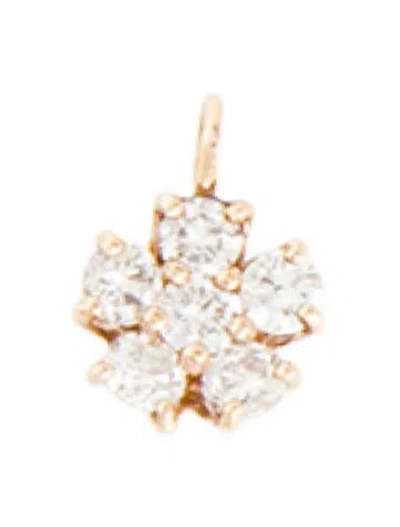Pre-owned Charm 10k Diamond Flower , 0.25" In Multi