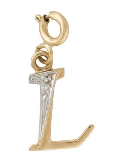 Pre-owned Charm 10k Diamond Initial 'l' Enhancer In Multi