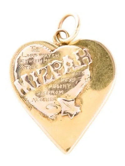 Pre-owned Charm 10k Heart Pendant In Multi