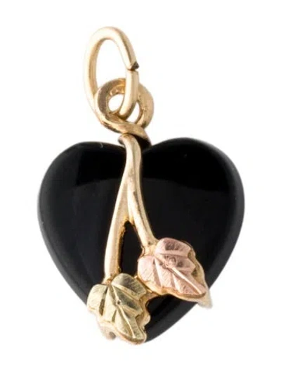 Pre-owned Charm 10k Onyx Heart  In Multi