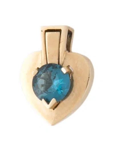 Pre-owned Charm 14k 1.45ct Synthetic Spinel Heart Pendant Brooch, 0.75" In Multi