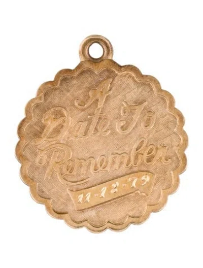 Pre-owned Charm 14k 'a Date To Remember' Pendant , 1" In Multi