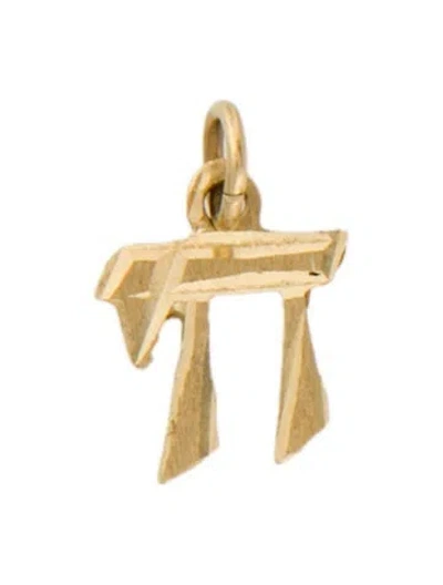Pre-owned Charm 14k Chai Pendant, 0.5" In Multi