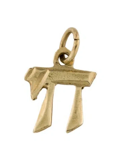 Pre-owned Charm 14k Chai Pendant In Multi