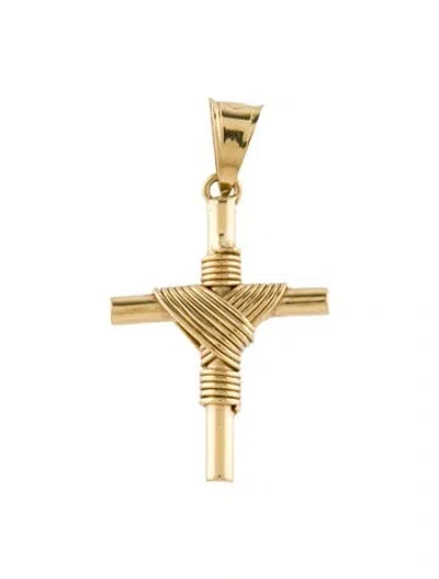 Pre-owned Charm 14k Cross Pendant In Multi