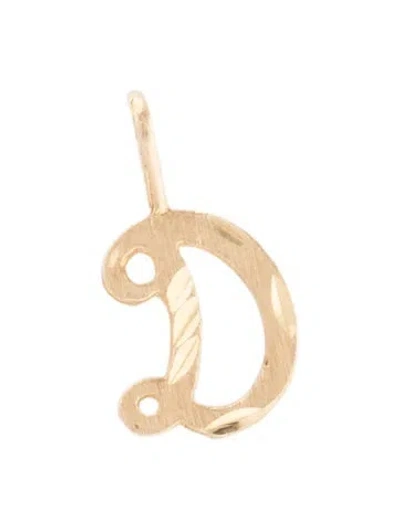 Pre-owned Charm 14k 'd'  Pendant In Multi
