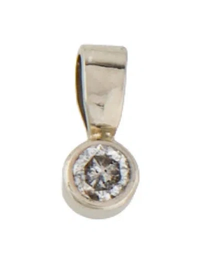 Pre-owned Charm 14k Diamond  Pendant, 0.5" In Multi