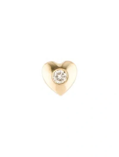 Pre-owned Charm 14k Diamond Chunky Heart  In Multi