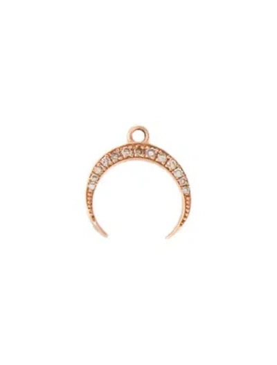 Pre-owned Charm 14k Diamond Crescent Moon  In Multi