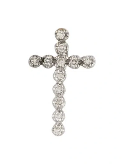 Pre-owned Charm 14k Diamond Cross , 0.75" In Multi