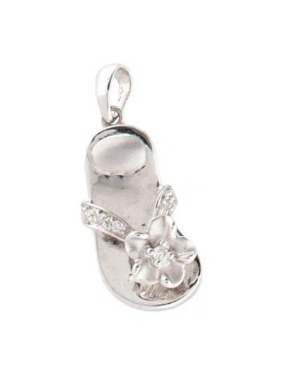 Pre-owned Charm 14k Diamond Flip-flop  In Multi