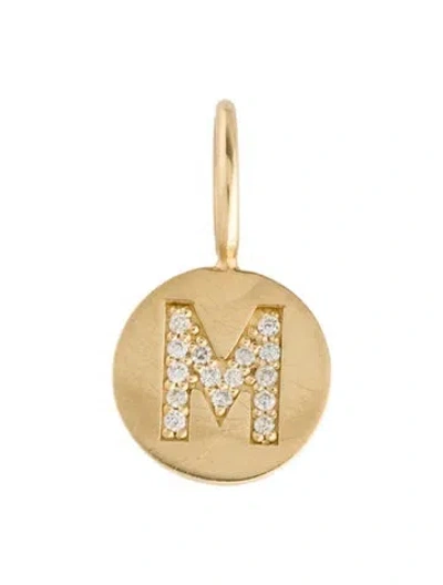Pre-owned Charm 14k Diamond Initial 'm'  In Multi