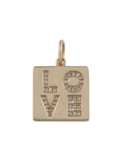 Pre-owned Charm 14k Diamond Love  In Multi