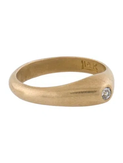 Pre-owned Charm 14k Diamond Mini Ring Pendant, 0.5" In Multi