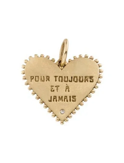 Pre-owned Charm 14k Diamond Pour Toujours  In Multi
