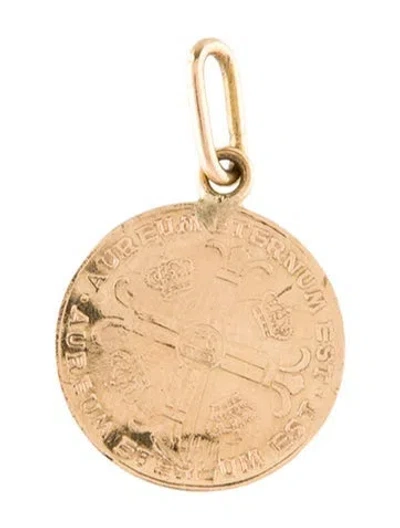 Pre-owned Charm 14k Egyptian Disc  Pendant, 1" In Multi