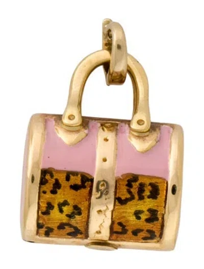 Pre-owned Charm 14k Enamel Bag  In Multi