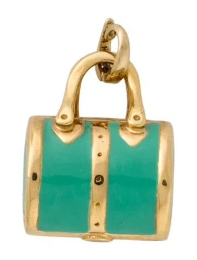 Pre-owned Charm 14k Enamel Bag  In Multi