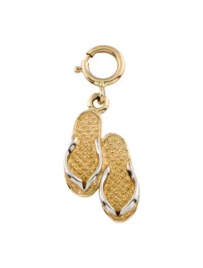Pre-owned Charm 14k Flip Flops  In Multi
