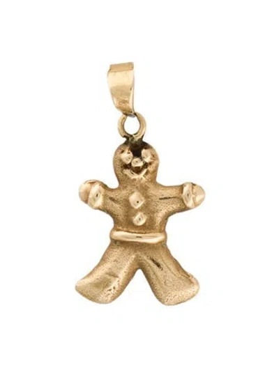 Pre-owned Charm 14k Gingerbread Man  In Multi