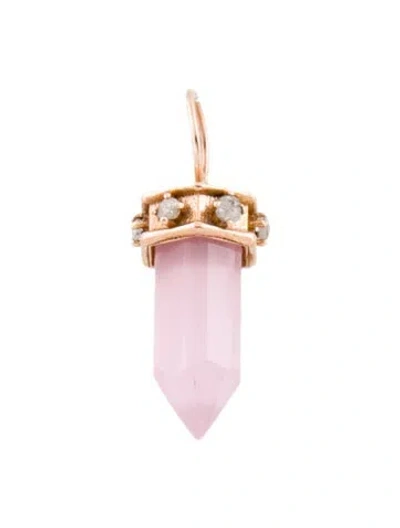 Pre-owned Charm 14k Glass & Diamond  In Multi