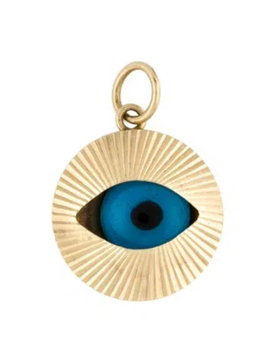 Pre-owned Charm 14k Glass Evil Eye  In Multi
