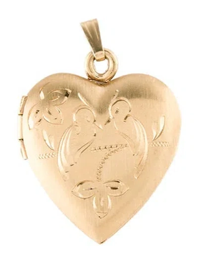 Pre-owned Charm 14k Heart Locket  Pendant, 1" In Multi