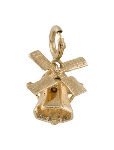 Pre-owned Charm 14k Moving Windmill  In Multi