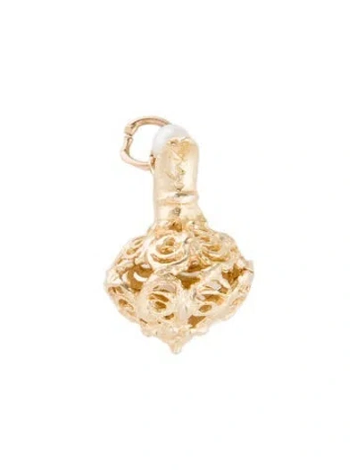 Pre-owned Charm 14k Pearl Lamp  In Multi