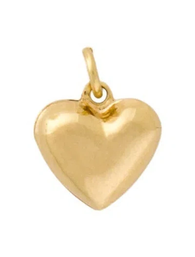 Pre-owned Charm 14k Puffed Heart In Multi