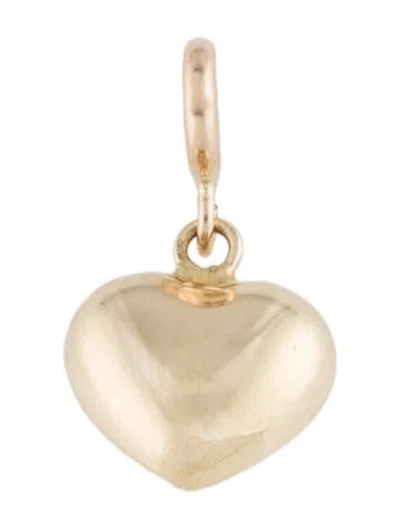 Pre-owned Charm 14k Puffed Heart Pendant In Multi