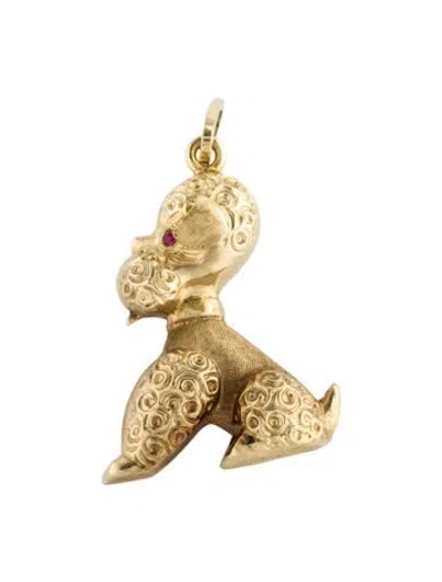 Pre-owned Charm 14k Synthetic Ruby God  In Multi
