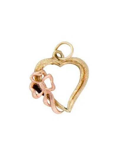 Pre-owned Charm 14k Two-tone Heart  In Multi
