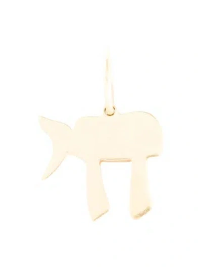 Pre-owned Charm 18k Chai  Pendant, 1.25" In Multi