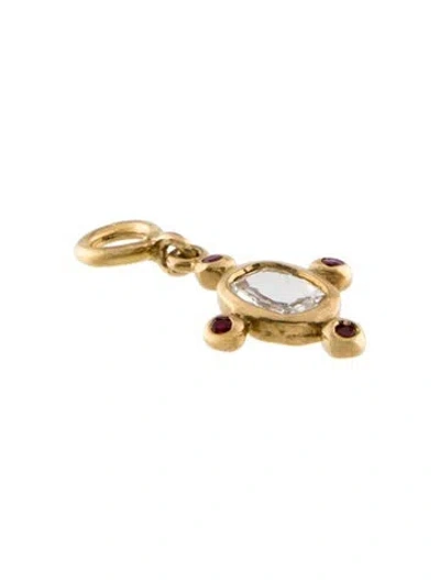 Pre-owned Charm 18k Diamond & Ruby  In Multi