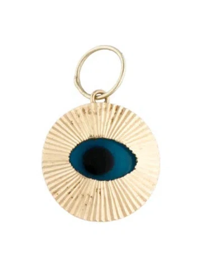 Pre-owned Charm 18k Glass Evil Eye Fluted  In Multi
