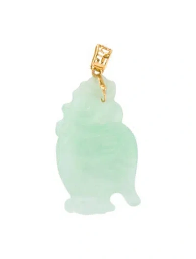 Pre-owned Charm 18k Jadeite Rooster  In Multi