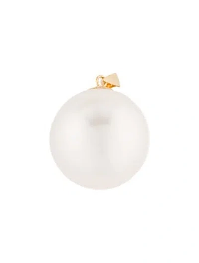 Pre-owned Charm 18k Pearl Pendant, 0.75" In Multi
