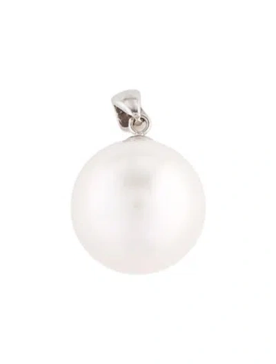 Pre-owned Charm 18k Pearl Pendant, 1" In Multi