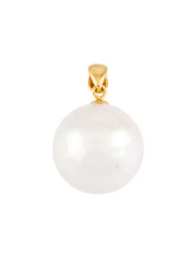 Pre-owned Charm 18k Pearl Pendant In Multi