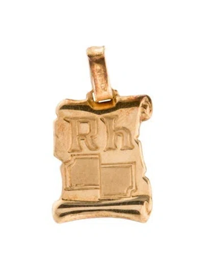 Pre-owned Charm 18k R H Scroll  In Multi