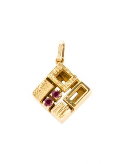 Pre-owned Charm 18k Ruby Pendant In Multi
