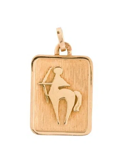 Pre-owned Charm 18k Sagittarius Zodiac Pendant In Multi