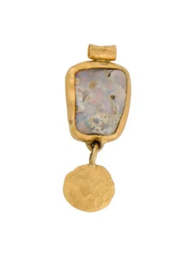 Pre-owned Charm 24k Opal Pendant, 0.75" In Multi